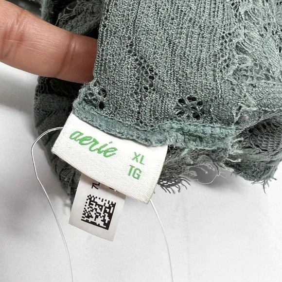 Aerie Lace Bralette Padded Racerback Green Sz XL - Picture 5 of 5